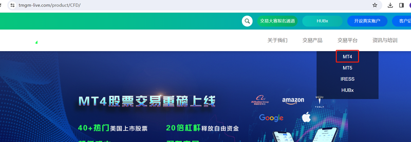 TMGM网页版MT4登录流程